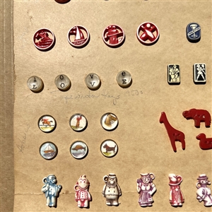 Card of 54 Goofie buttons.