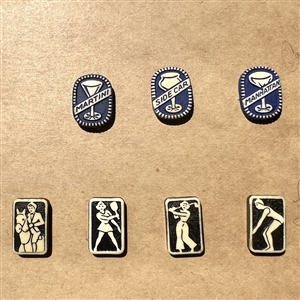 Card of 54 Goofie buttons.