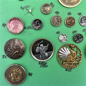Card of forty six Asian themed buttons.