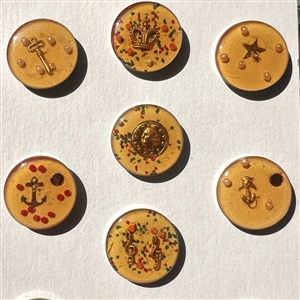 Set of ten Junque Deco buttons.