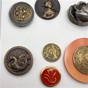 Card of 24 Asian themed buttons.