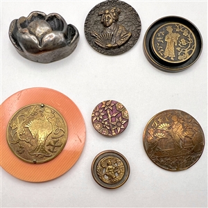 Card of 24 Asian themed buttons.
