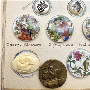 Card of 23 Asian themed buttons.