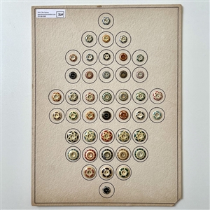 Card of 42 aluminum stencil buttons.