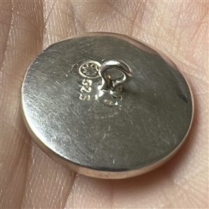 “Mermaid with Moonstone” sterling silver button.