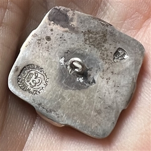 William Spratling, tortoise on sterling Mexican silver button.