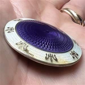 Gorgeous basse-taille enamel on Hallmarked silver button.