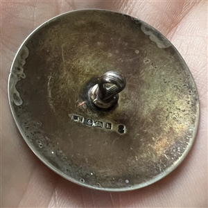 Gorgeous basse-taille enamel on Hallmarked silver button.