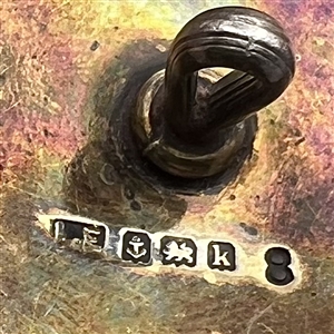 Gorgeous basse-taille enamel on Hallmarked silver button.