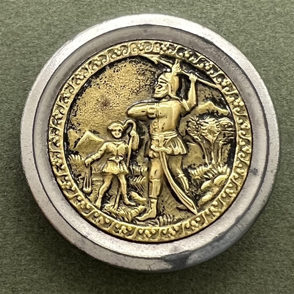 SCARCE David and Goliath button.