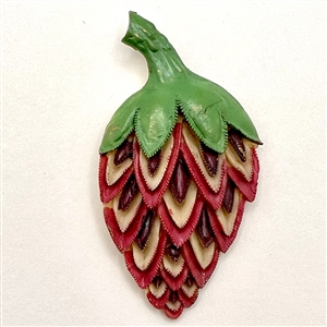 Huge Vintage huge celluloid button of a realistic strawberry (?).