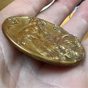 SCARCE - Maude Adams as Chanticleer extra large brass button.
