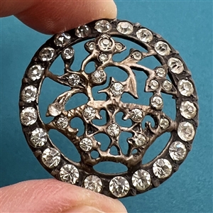 Two Victorian white metal with pastes buttons.