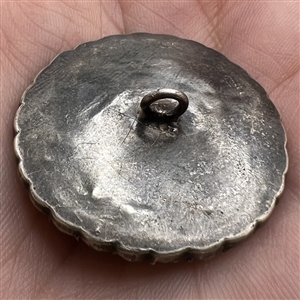 A 19th c. Cobalt enamel button with paste border set in silver.