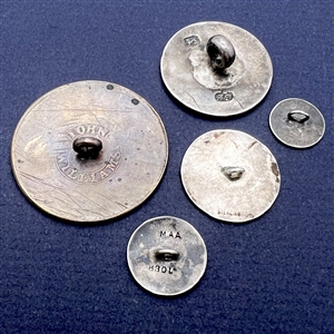 Five 18th c. and 19th c. engraved  Monogram buttons.