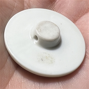 Japanese Kutani button of a flower with green border.