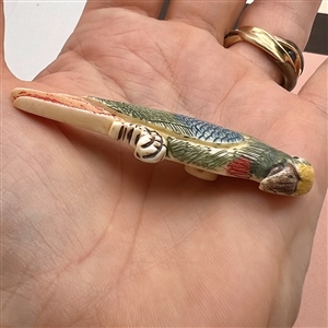 Extra large parrot natural material button.