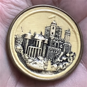 Celluloid button of Balmoral Castle.