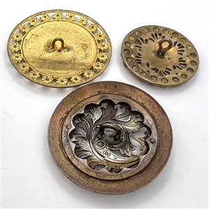 Three 19th - 20th c. Enamel buttons.