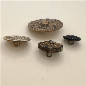 Four fabulous bat buttons.