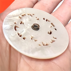 Extra large 19th c. carved and pierced pearl  button.