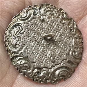White metal lion “door knocker button.