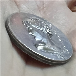 White metal button of Madame Récamier from painting by David.