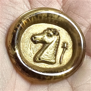 Bimini button of a horse's head.
