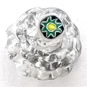 Torch worked studio glass button by Jacques Israel.