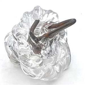 Torch worked studio glass button by Jacques Israel.