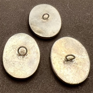 Three shard ceramic buttons of Asians, mostly children.