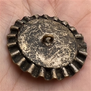 A 19th c. Glass in metal button.