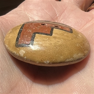 Zia Pueblo ceramic pottery button.