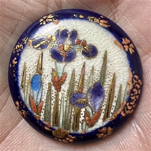 Japanese Satsuma button of iris's.