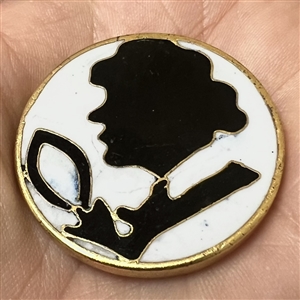 Modern enamel button with two sides.