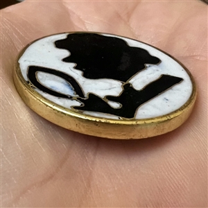 Modern enamel button with two sides.
