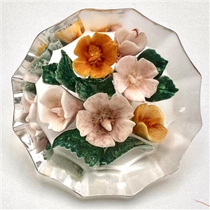 Large reverse-carved acrylic flowers.
