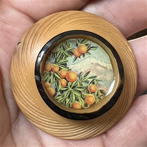 Bob Benson studio button of oranges.