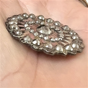 An 18th c. Steel button, scalloped with cut-steel trim.