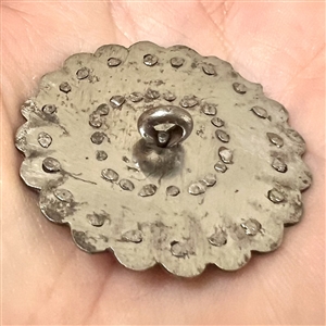 An 18th c. Steel button, scalloped with cut-steel trim.
