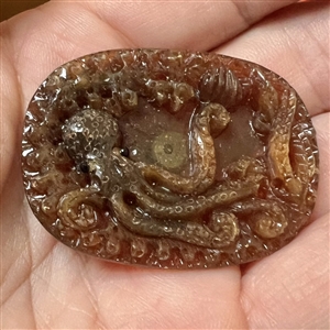 Resin or polymer button of an octopus. 