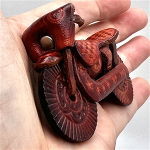 HUGE Leather button of a motorcycle.