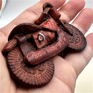 HUGE Leather button of a motorcycle.