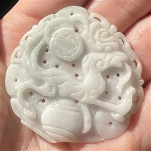 Jade trim of fabulous creature.