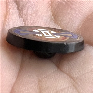 Composition button with enamel design.
