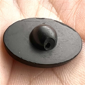Composition button with enamel design.