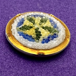 Rare & colorful coralene glass button.