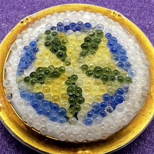 Rare & colorful coralene glass button.