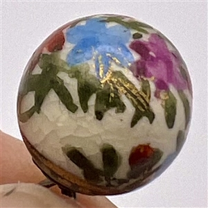 RARE ball shape Satsuma button of flowers.