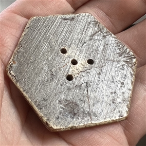 Unique four hole Burwood “imitation cube”  button .